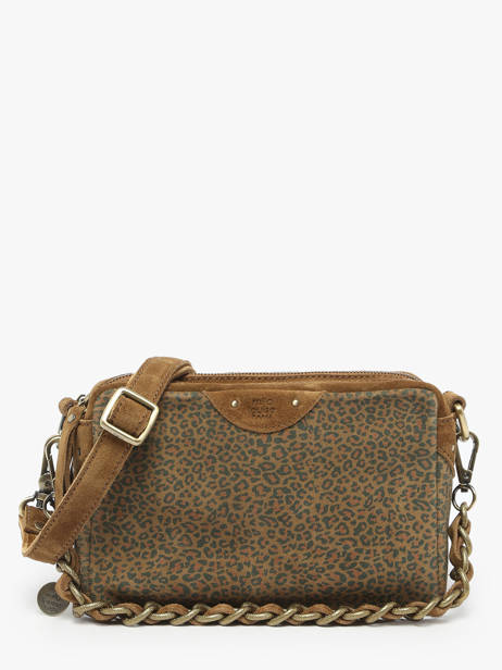 Cross Body Tas Vintage Leder Mila louise Bruin vintage 23673PA